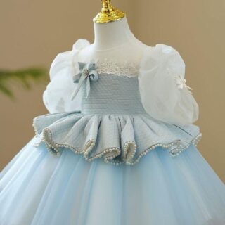 Princess Blue and White Party Girl Dress